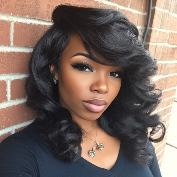 Best Quick Weave Hairstyles for Black Women 2024 - Asymmetrical Quick Weave Hairstyle.png